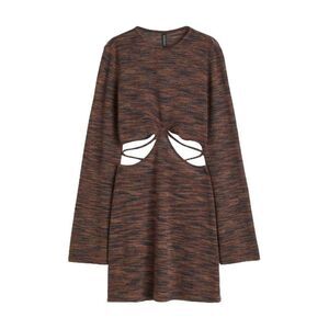 Divided Cutout Sweater Dress Heather Sexy Summer Everyday Casual